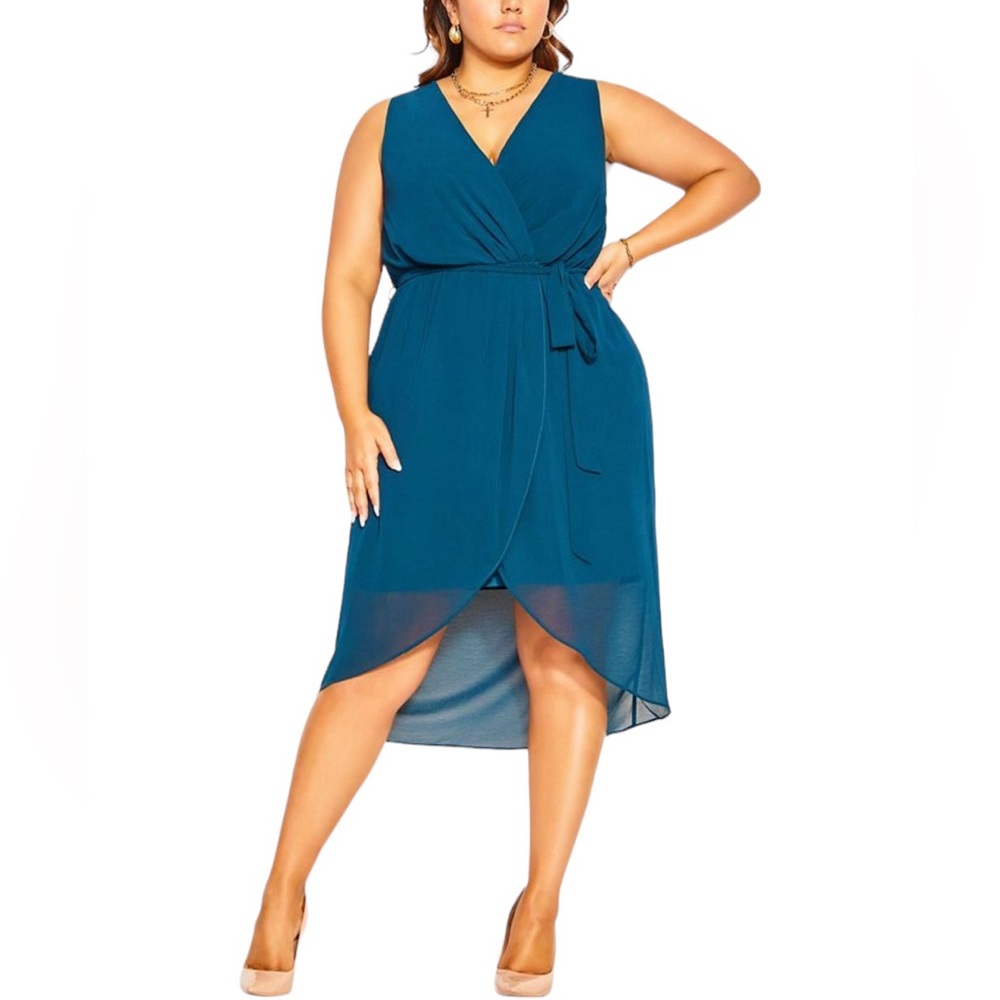 City Chic Teal Midi Dress